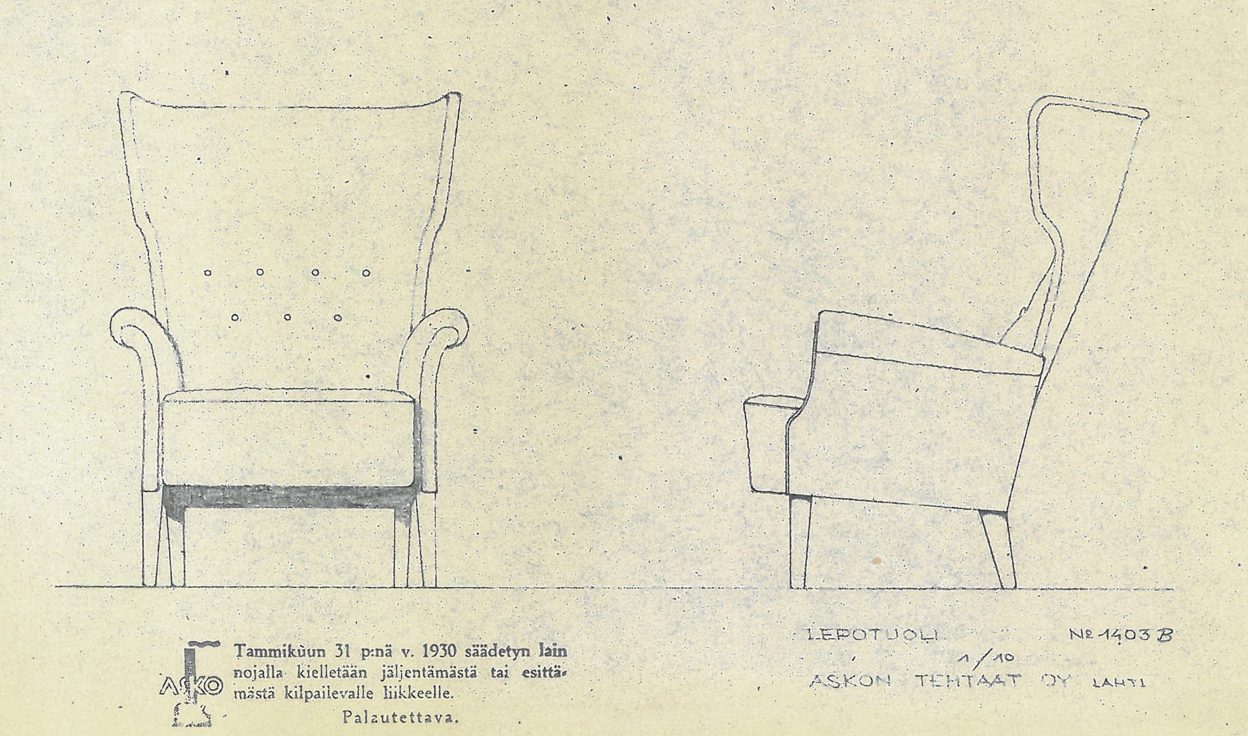 Nojatuoli nro 1403B.